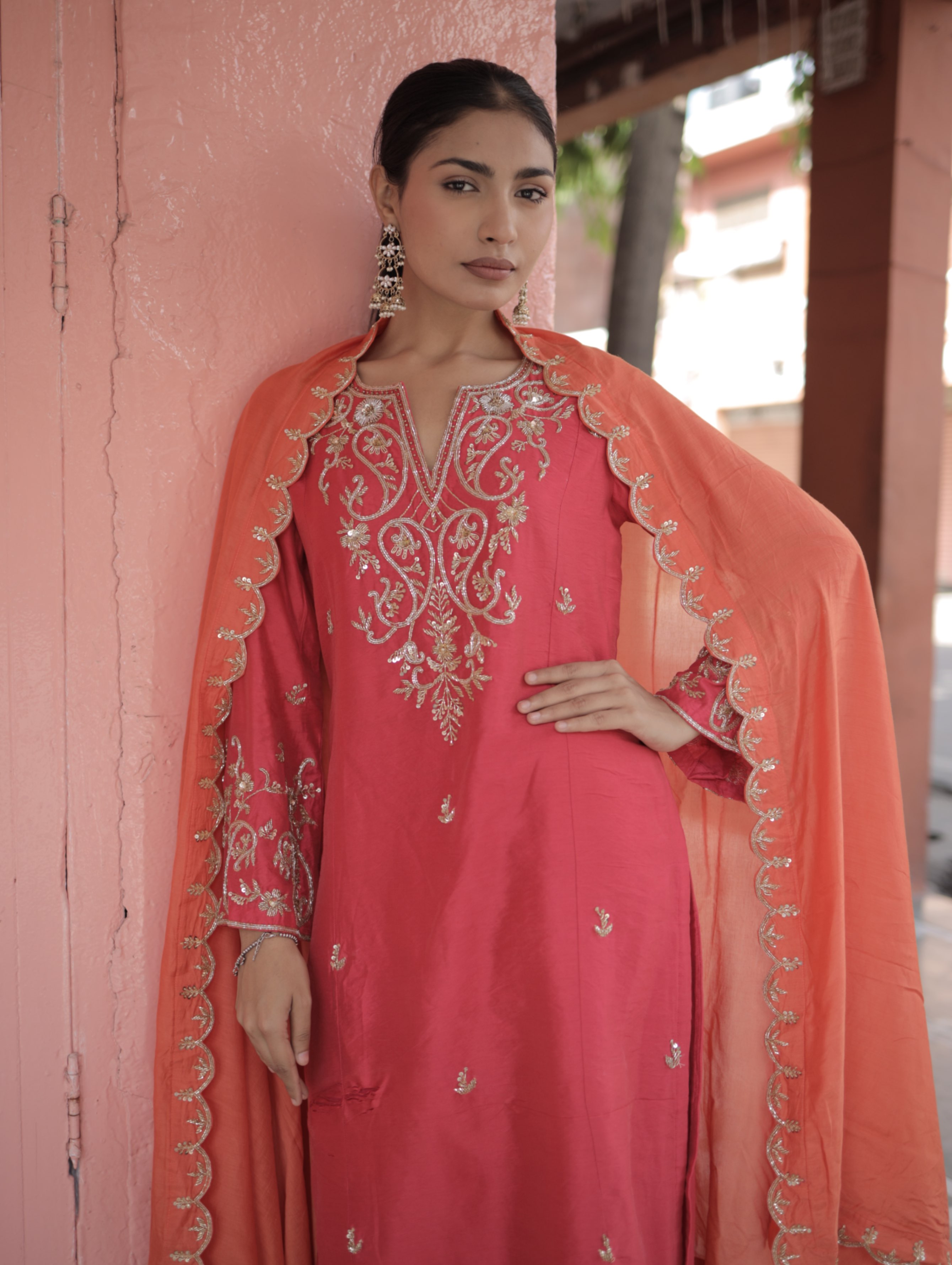 Gulmohar – Red Kurta Set
