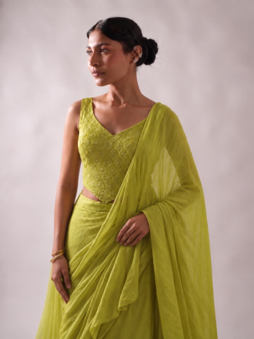 Aparajita – Lime Green Saree
